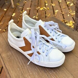 White and Tan Women's Sneakers